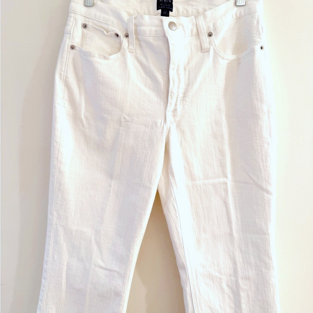 J. Crew Mid-Rise Flare Crop White Jeans - Picture 4 of 8